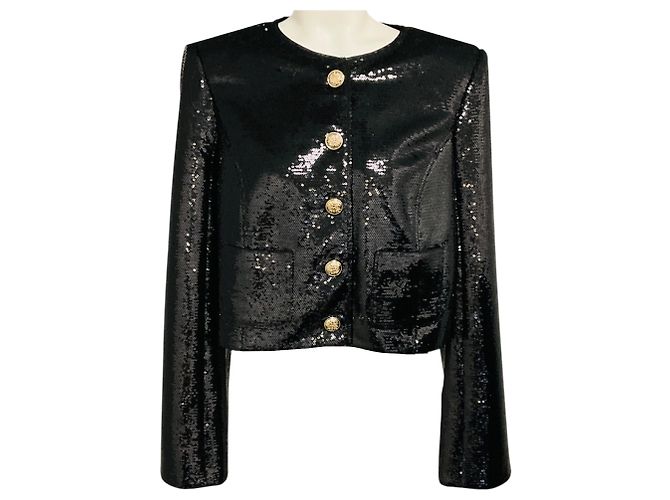 Autre Marque Cinq a Sept Black Sequin Randi Jacket