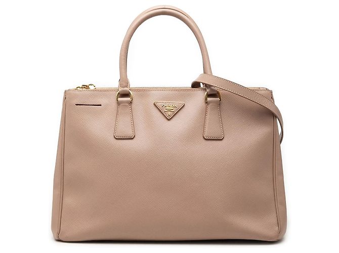 Bolsa Prada Medium Saffiano Lux Galleria Double Zip Bege