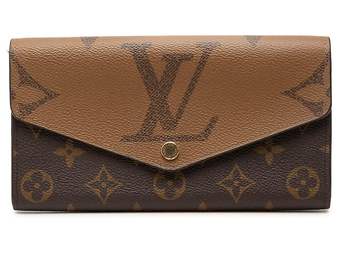 Brown Louis Vuitton Monogram Reverse Giant Sarah Long Wallet