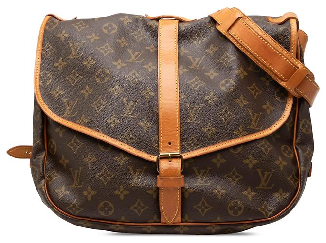 Borsa a tracolla Louis Vuitton Monogram Saumur 35 Marrone