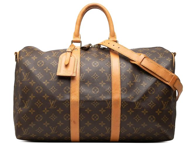 Borsa da viaggio Louis Vuitton Monogram Keepall Bandouliere 45 Marrone