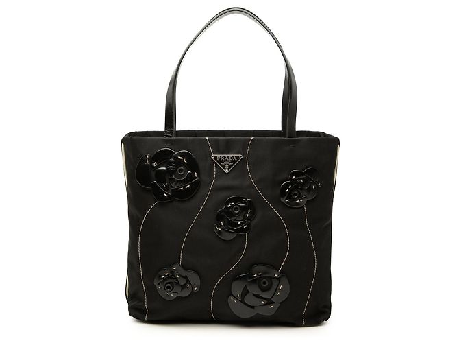 Tote Sac cabas Prada Tessuto Rosette noir