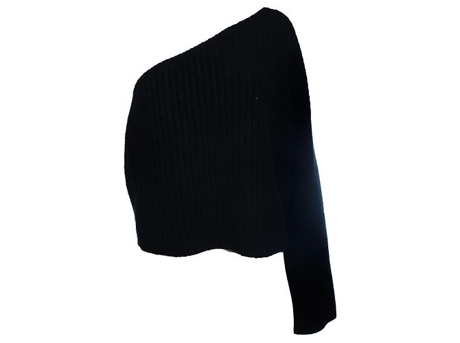 Autre Marque Lisa Yang, einschultriger Strickpullover in Schwarz