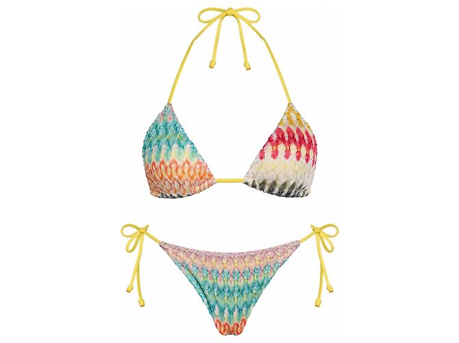 Missoni, biquíni multi em malha em tons pastel Multicor
