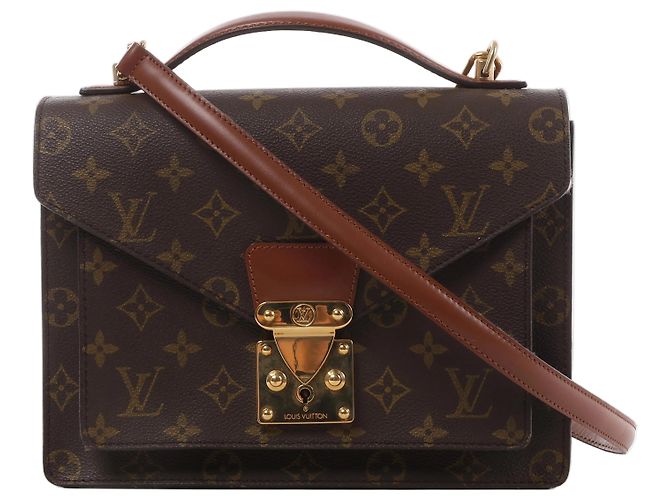 Bolsa de mão 2Way Louis Vuitton Monceau Monogram em marrom