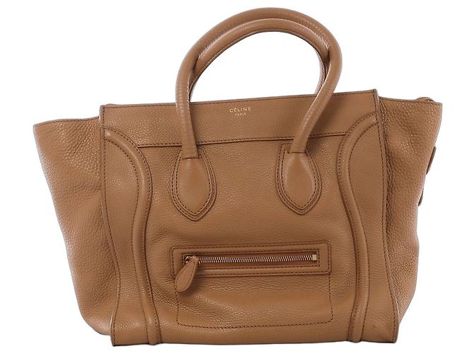 Céline Bolsa de mão Celine Luggage Mini em couro marrom