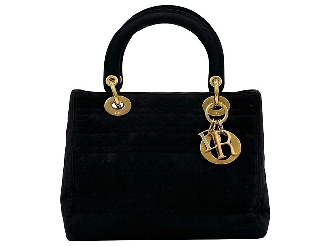 Borsa a mano Christian Dior Lady Dior nera Nero