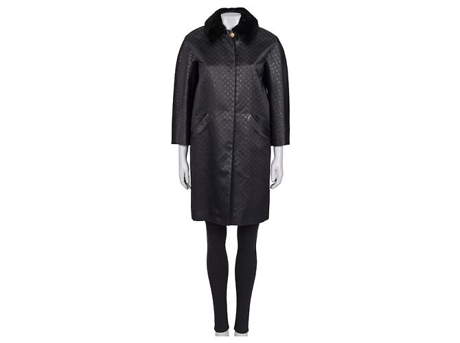 Louis Vuitton Black Silk Coat FR 36 / S Pre-owned