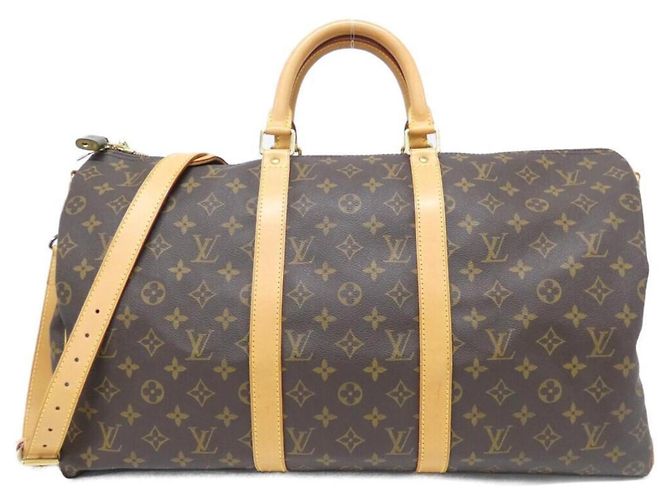 Bolsa Boston Louis Vuitton Monogram Keepall Bandoulière Marrom