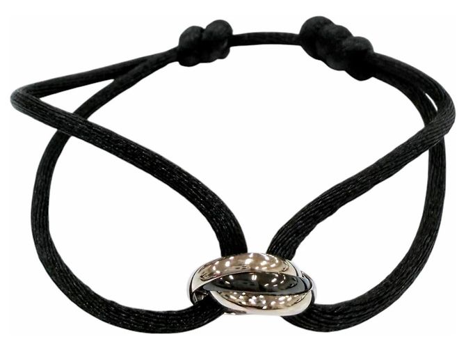 Pulsera Cartier Trinity de cordón Negro Dorado