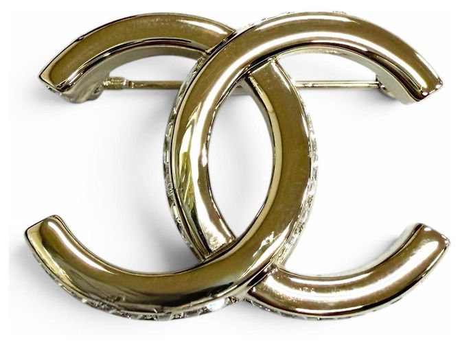 Broche Chanel Coco Mark avec strass Doré