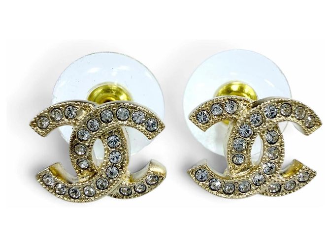 Chanel Coco Mark Strass-Ohrringe Golden