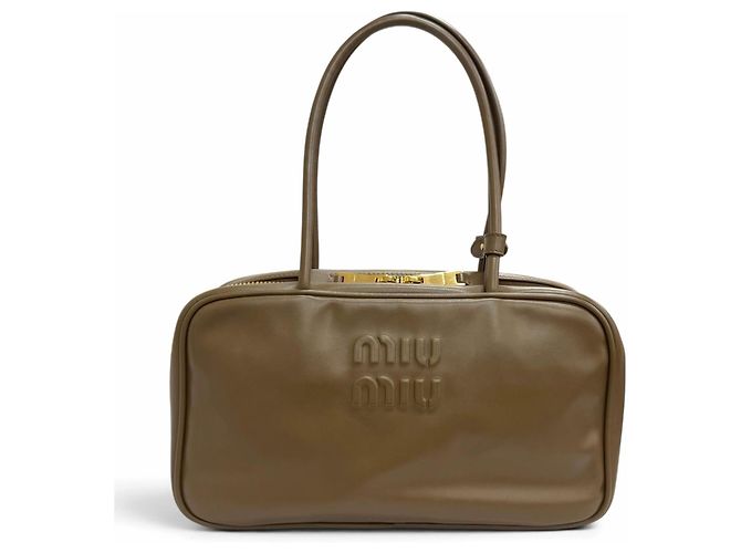 Miu Miu Beau Medium Top Handle Bag Brown