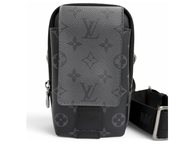Borsa a tracolla Louis Vuitton Monogram Eclipse Double Phone Pouch Nero