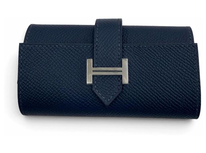 Hermès Hermes Bearn Epsom Leather Key Case Blue Navy blue