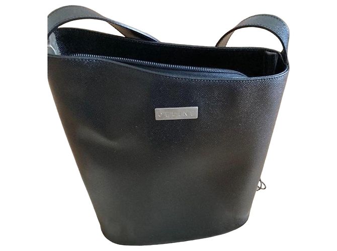 Céline Sac Seau en Cuir Noir
