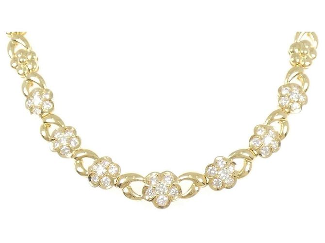 Autre Marque Collana Au750 Fiore e Diamanti D'oro