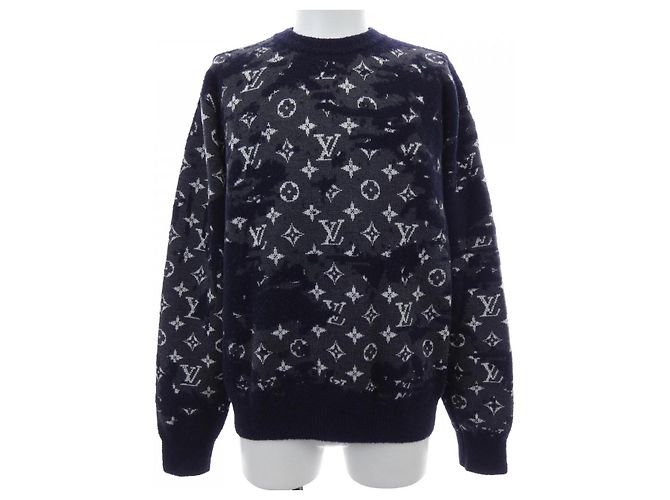 Maglia Monogram Distressed Louis Vuitton Marrone Blu navy