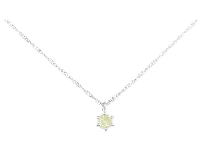 Autre Marque Collana in oro bianco Au750 e diamanti Argento