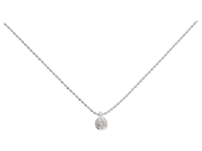 Autre Marque Collana in oro bianco K10 e diamanti Argento
