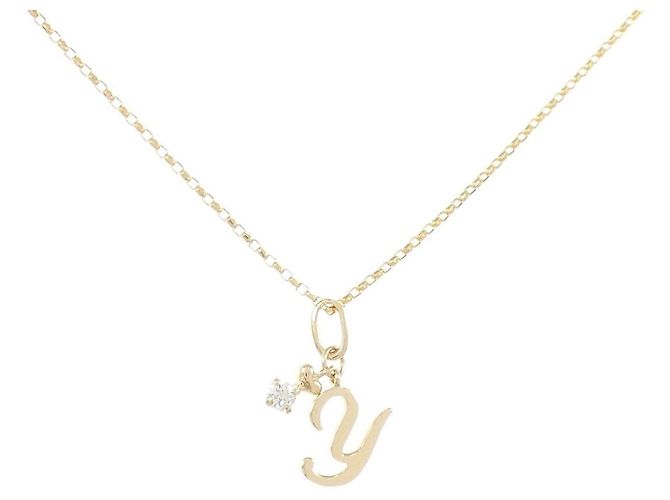 Autre Marque Collier Diamant Initial Y Au750 Doré