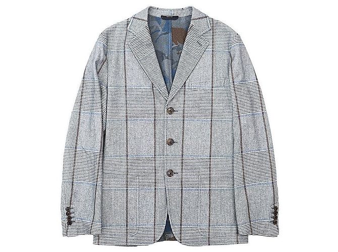 Hermès 46 Wool Silk Cashmere Tailored Jacket Brown
