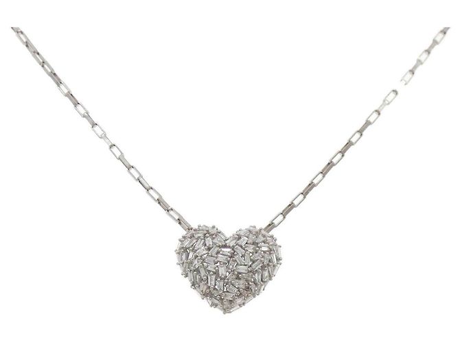 Autre Marque Colar de ouro branco Au750 e diamantes Prata