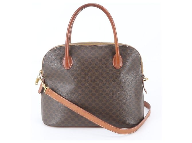 Céline Sac Tote 2-Way en cuir Celine Macadam Marron