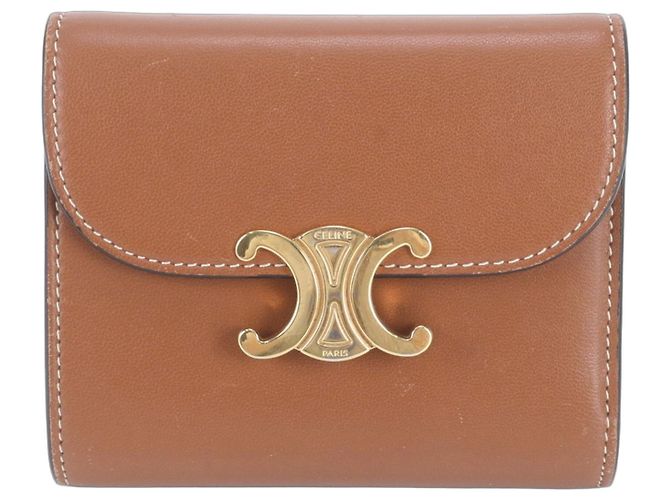Céline Carteira de Aba Small Triomphe Celine Marrom