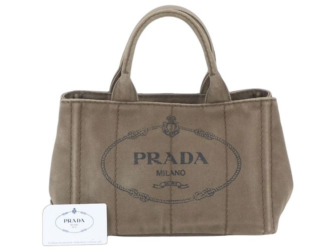 Prada Canapa B2439G Tote Bag Grün Khaki