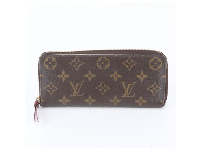 Louis Vuitton RFID-Protected Monogram Portefeuille Clemence Fuchsia Leather Long Wallet Fuschia