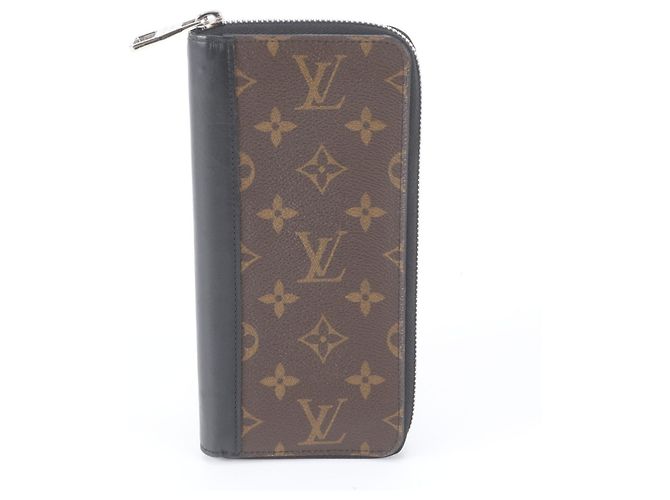 Louis Vuitton Monogram Macassar Zippy Wallet Brown Black