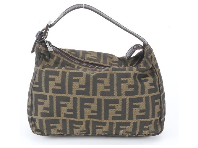 Borsa a secchiello Fendi Zucca FF Mamma Marrone Beige