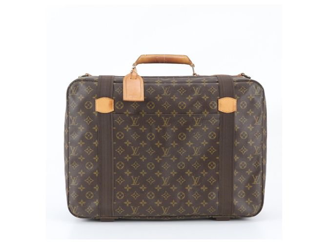Sac Boston Louis Vuitton Monogram Satellite 53 en cuir Marron