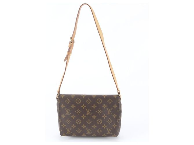 Bolsa de Ombro Louis Vuitton Monogram Musette Tango M51257 em couro Marrom