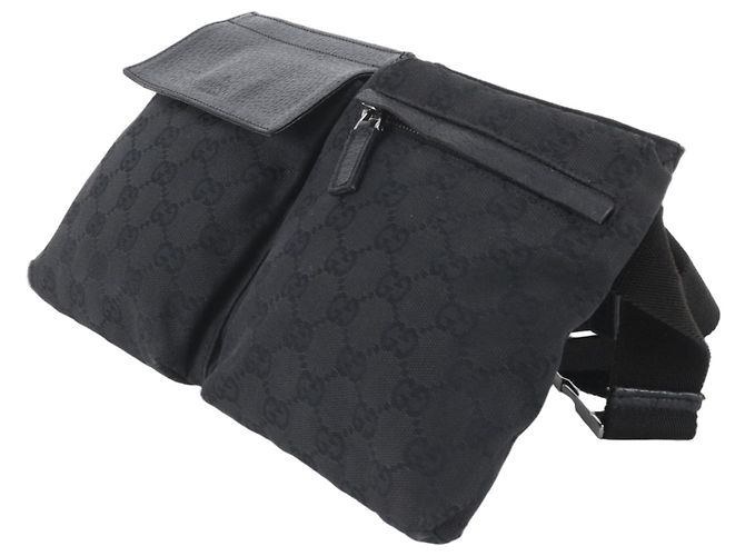 Borsa a tracolla 2-Way Gucci in canvas GG e pelle Nero
