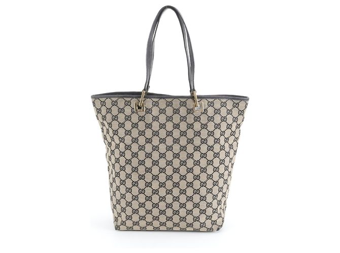 Borsa Tote Gucci in tela GG e pelle Marrone Nero