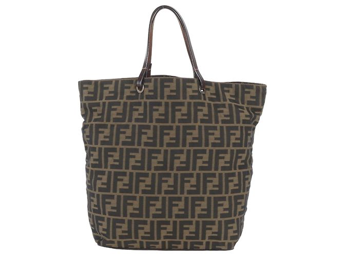 Saco Tote Fendi FF Zucca em couro Marrom