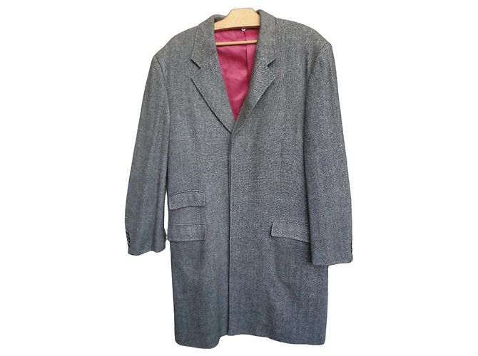 Louis Féraud Féraud Grey Harris Tweed Long Coat
