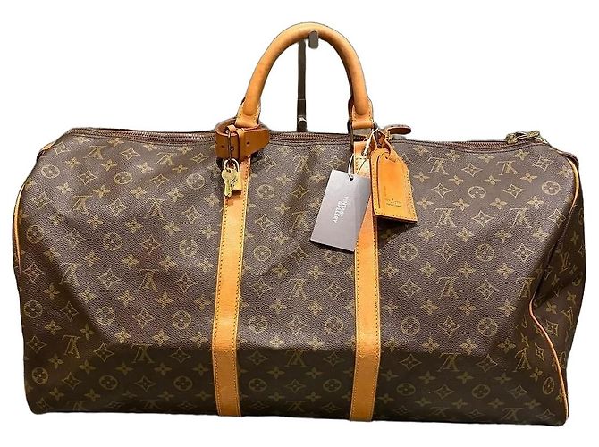 Borsa da viaggio Louis Vuitton Keepall 60 Monogram Marrone Monogramma