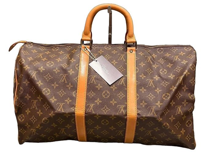 Mala de viagem Louis Vuitton Keepall 50 Monogram Marrom Monograma