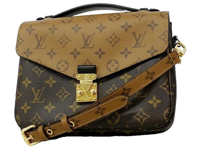 Louis Vuitton Monogram Reverse Pochette Metis MM Handtasche Braun