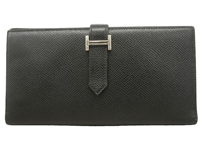 Hermès Cartera larga Hermes Bearn Soufflet Negro