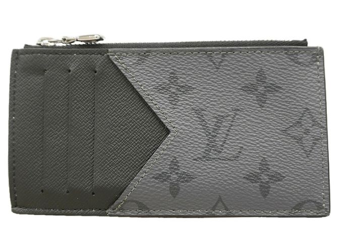 Porte-cartes et monnaie Louis Vuitton Monogram Eclipse Noir