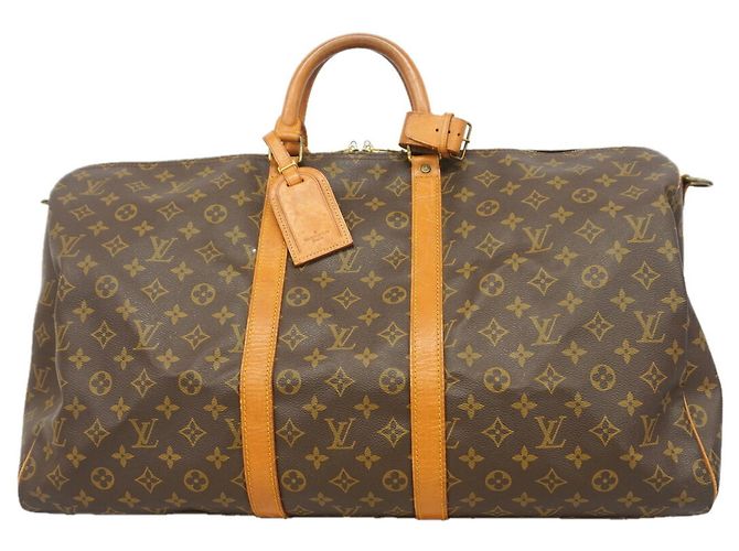 Louis Vuitton Boston Monogram Keepall Bandoulière 55 Marron