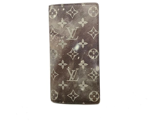 Louis Vuitton Monogram Galaxy Portefeuille Brazza Long Wallet Black