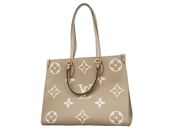 Louis Vuitton Monogram Empreinte Bicolor OnTheGo MM Tote Bag Grau Roh
