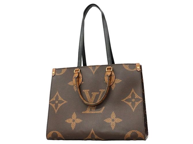 Saco Tote Louis Vuitton Monogram Giant Reverse OnTheGo MM Marrom