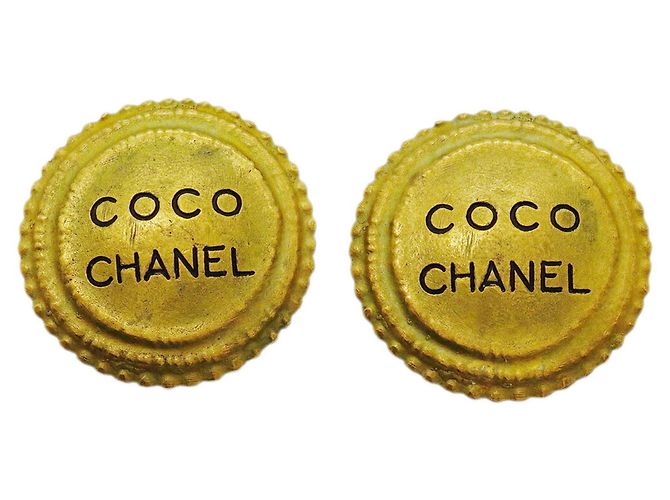 Boucles d'oreilles clips Chanel plaquées or Doré