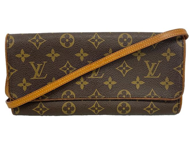 Borsa a tracolla Louis Vuitton Monogram Pochette Twin GM Marrone